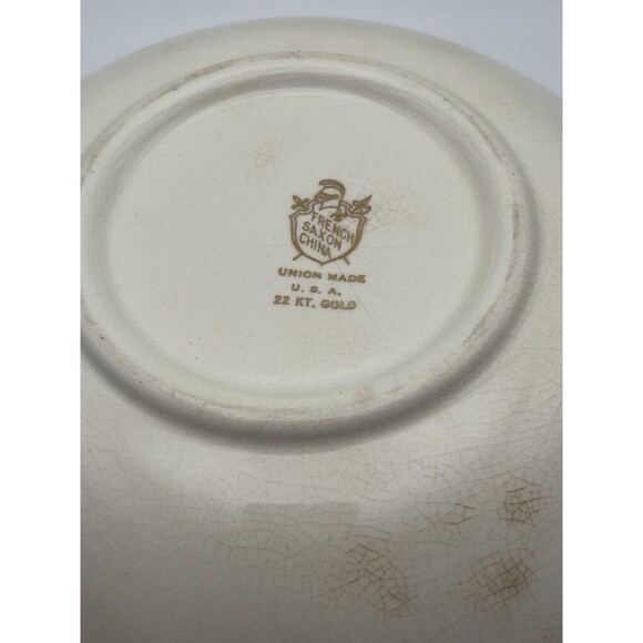 The French Saxon China 22k Gold Floral Trim 8.5 Inch Bowl Made In USA Used - Picture 6 of 6